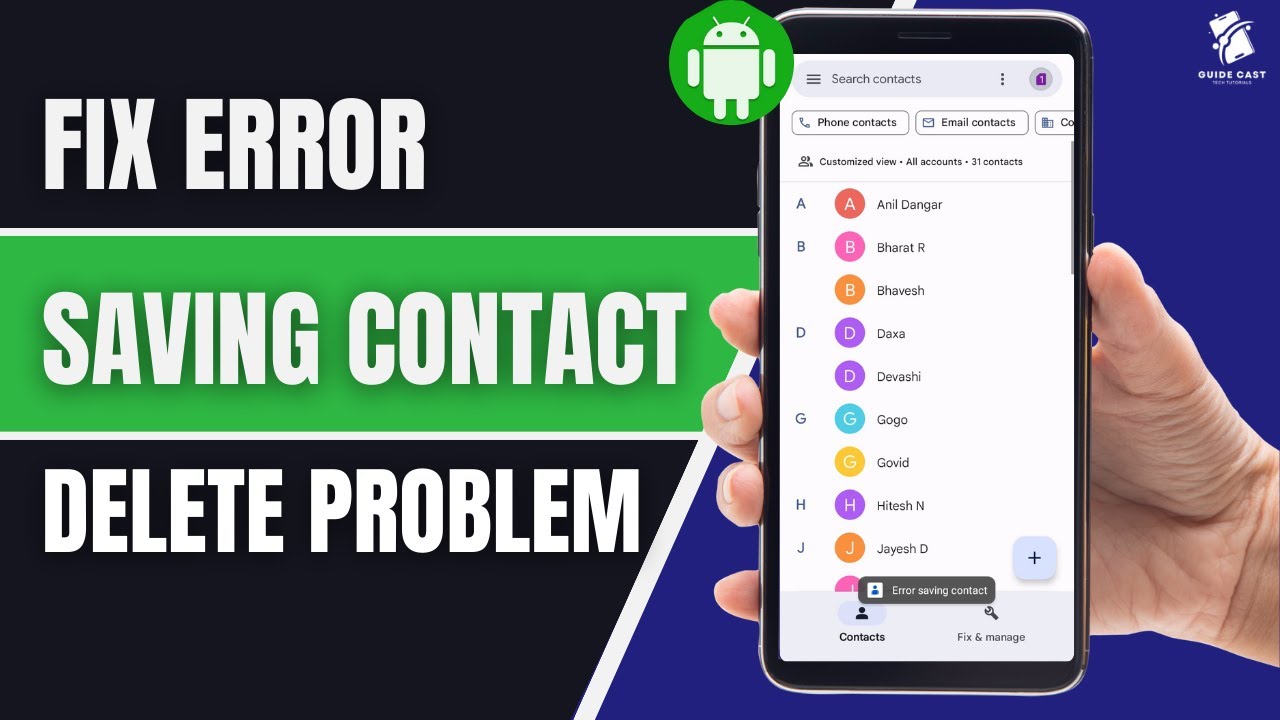 How to Fix Error Saving Contact Delete Problem on Android (2025 Guide)