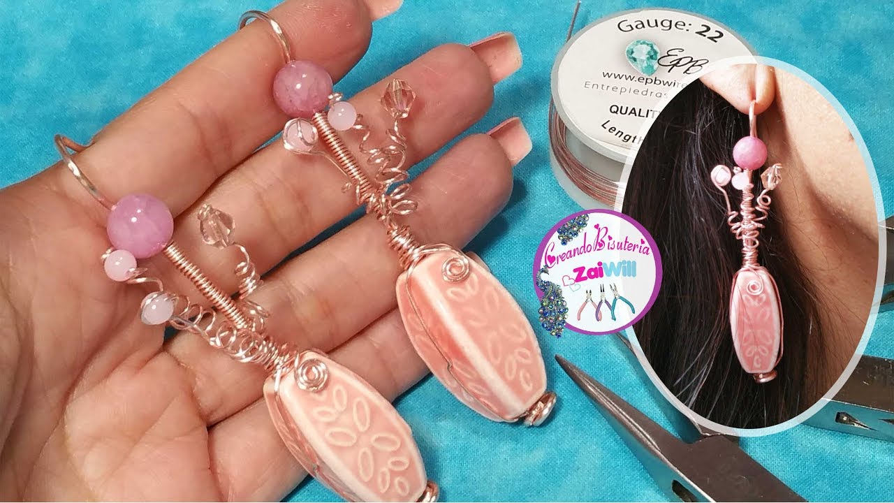 Aretes  Primavera 2019 en Alambre y Cuentas ~ Bisutería.