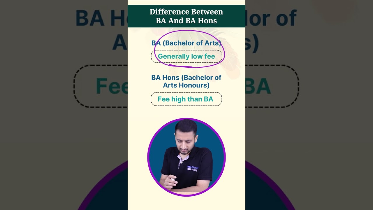 What is the difference between BA & BA Hons?🤔#shorts