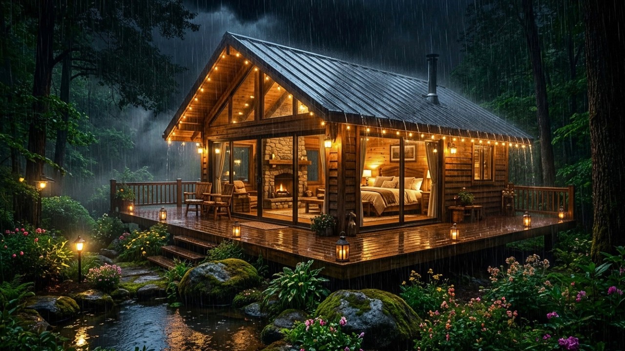 Soothing Rain in a Cozy Woodland Cabin for Deep Sleep,Anxiety,Overthinking, Insomnia & Stress Relief