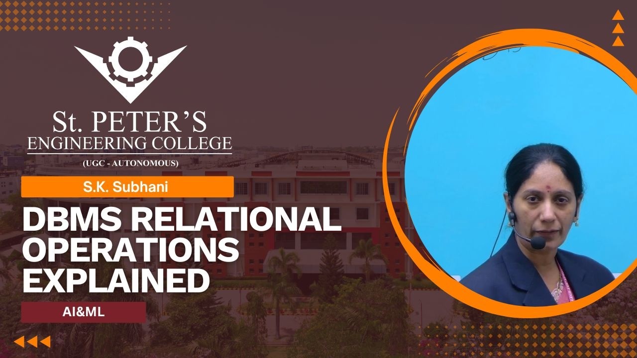 DBMS Relational Operations Explained | AI & ML | S.K. Subhani
