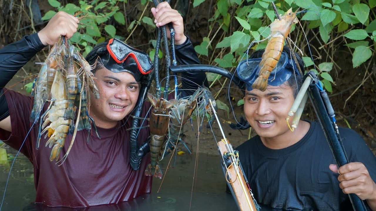 Besarnya Luar Biasa Ges Panen Udang Monster Dimuara Sungai