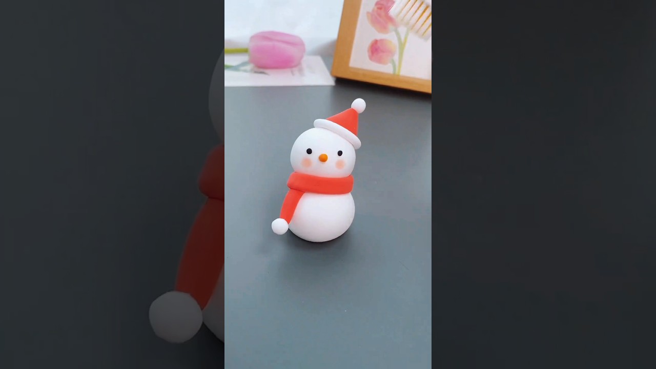 Making of Snowman ⛄ from clay 💕❄️ Welcoming Winter ❄️🥶 #shorts #viral #youtubeshorts #clay #trending