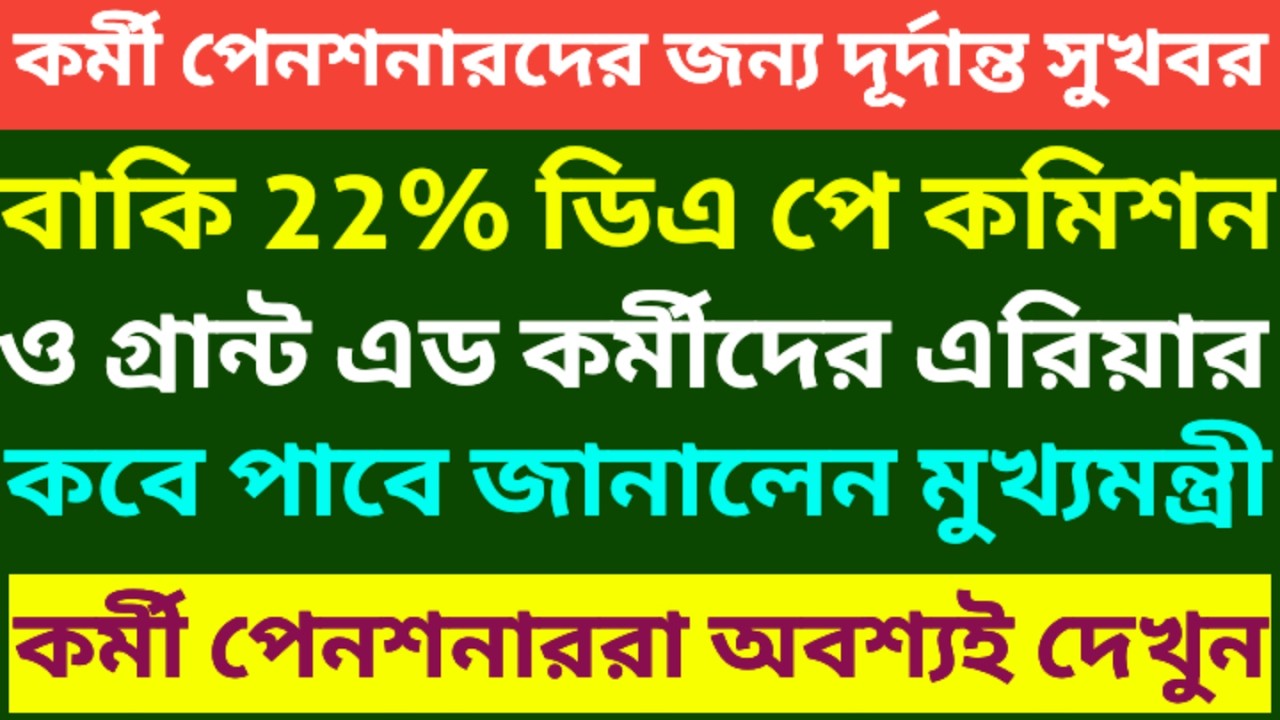 বাকি ডিএ ও পে কমিশন কবে জানালেন মুখ্যমন্ত্রী ৷৷ Da News Today West Bengal ৷৷ Da Case Update Today