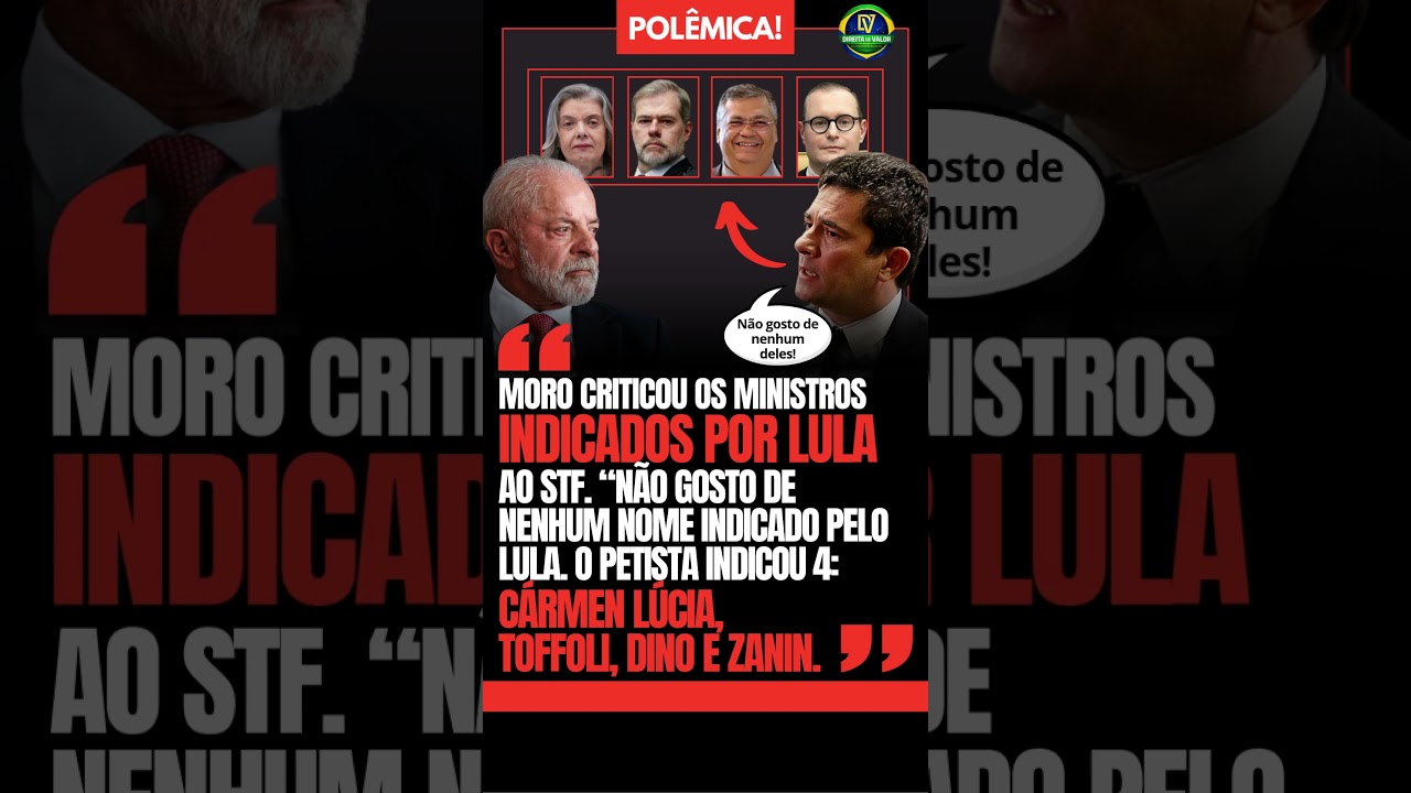 🚨MORO CRITICA INDICADOS DE LULA AO STF! 💥O PETISTA INDICOU 4: C&Aacute;RMEN L&Uacute;CIA, TOFFOLI, DINO E ZANIN