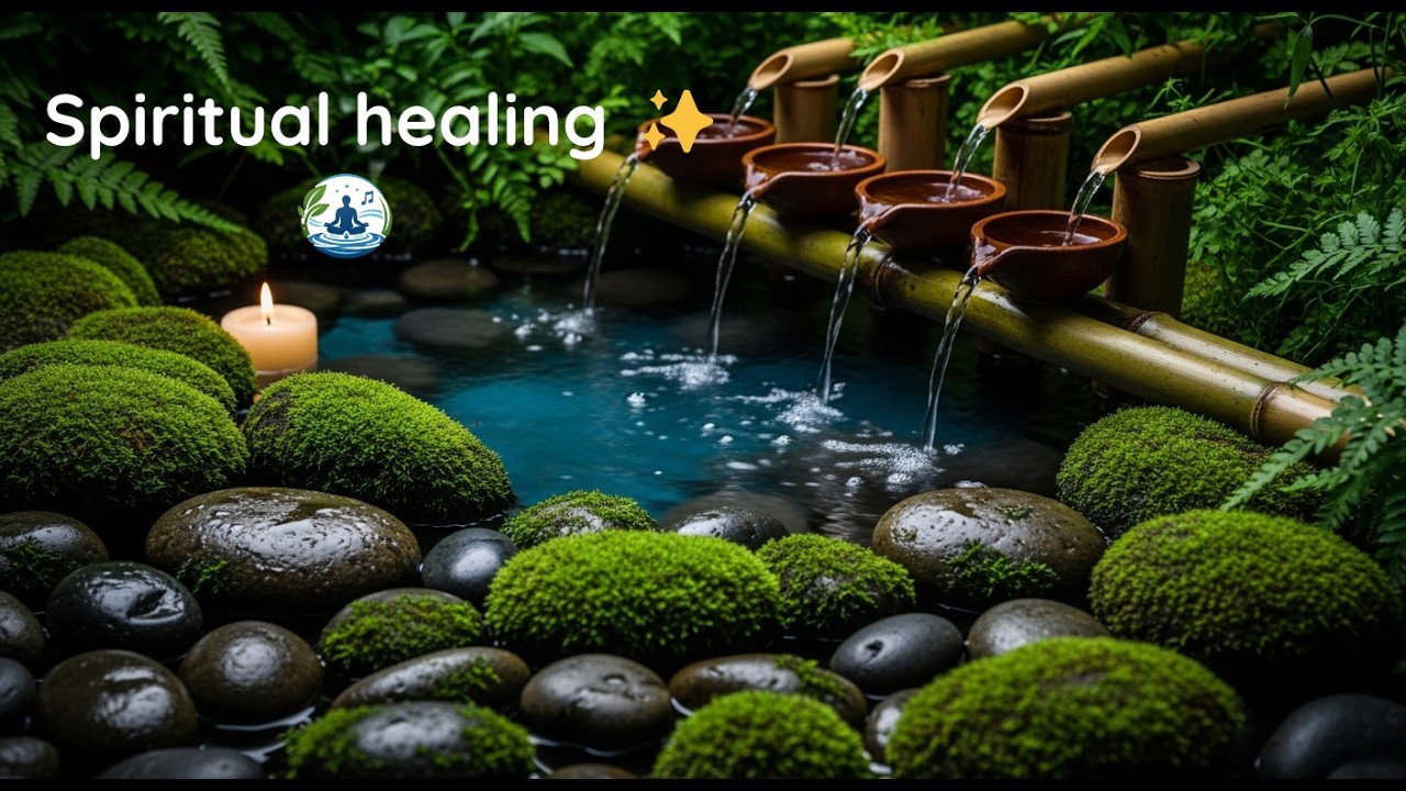 Relaxing Music🌿 Piano and Bamboo Water Sounds for Anxiety, Deep sleep, Spa, Massage, & Stress Relie