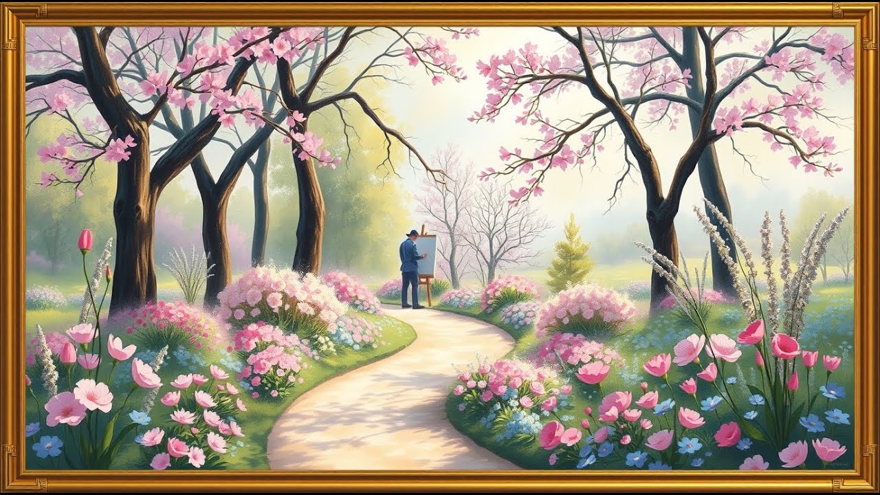 Spring Garden Framed TV Art 🌸 4K Art Screensaver for Frame TV | Serene Artistic Landscape