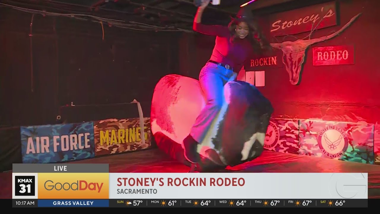 Sade is at Stoney's trying her hand at bull riding!