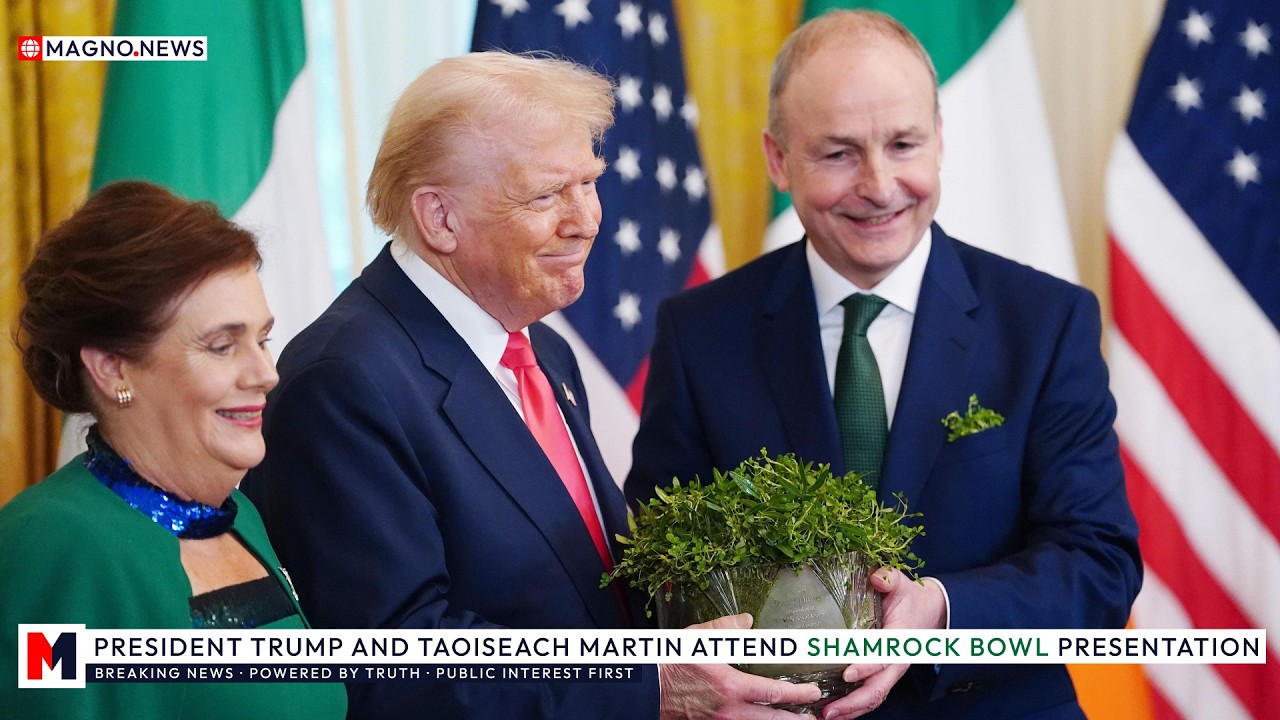 🇺🇸|🇮🇪 President Trump and Taoiseach Martin attend Shamrock Bowl Presentation at The White House