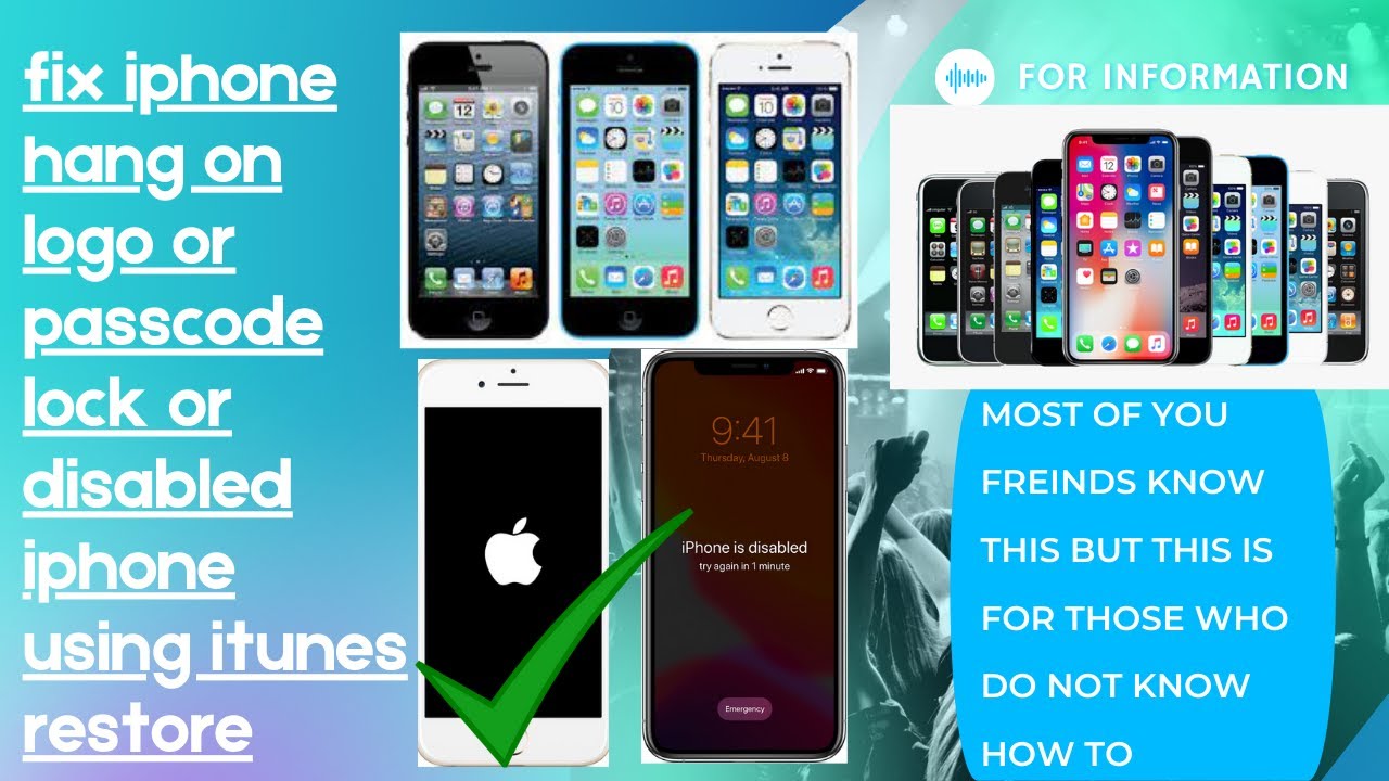 how to restore or upgrade iphone or ipad using itunes for fix hang on logo or passcode lock disabled