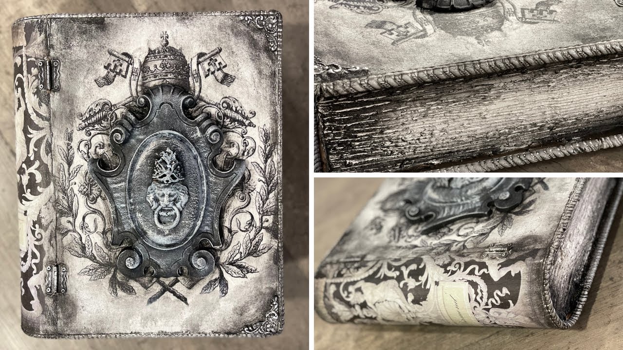 Учебник по декупажу Винтажная деревянная книга - Сделай сам от Деби