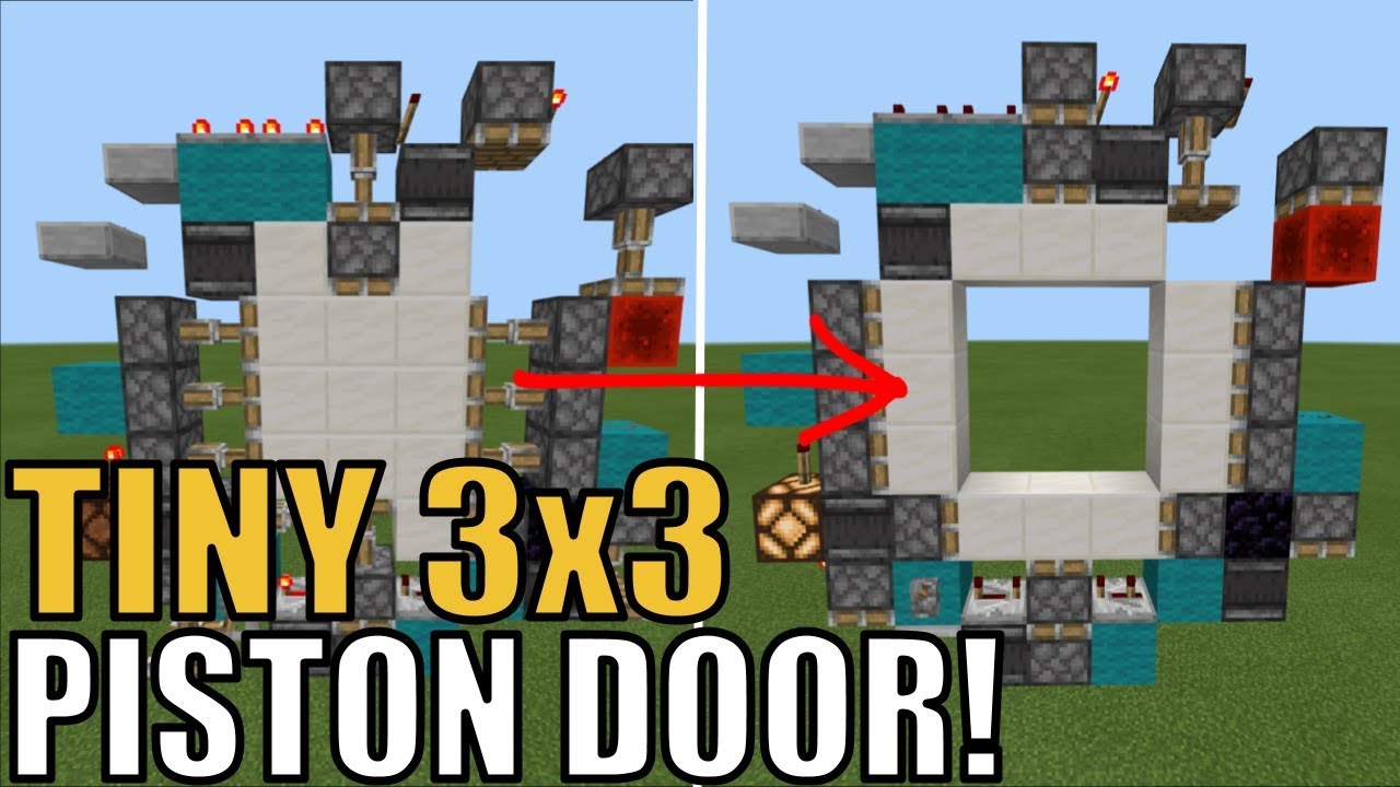 How To Make A COMPACT 3x3 Piston Door on BEDROCK!!! (1 Wide)