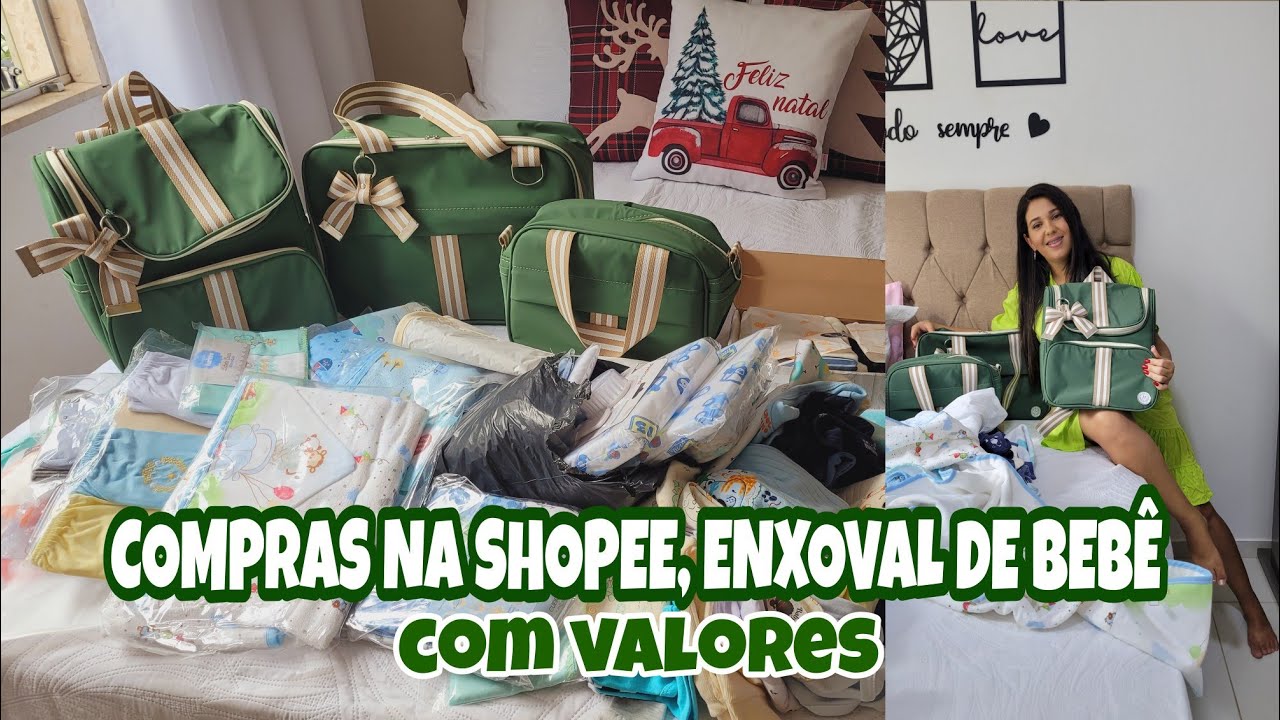 ENXOVAL DE BEBÊ NA SHOPEE 🥰PREÇOS E SE VALE A PENA❤️BOLSA MATERNIDADE NA SHOPEE MUITO BARATA