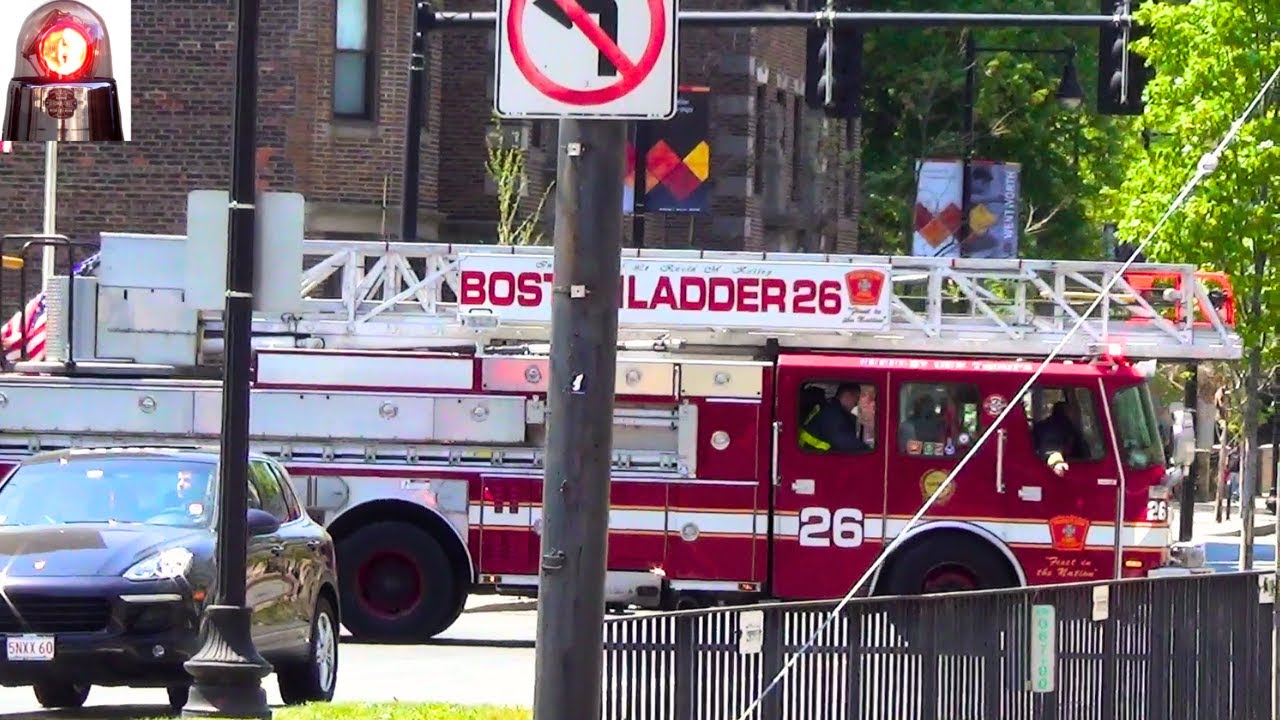 Boston Fire Department Ladder 26 Engine 37 Responding to an Emergency