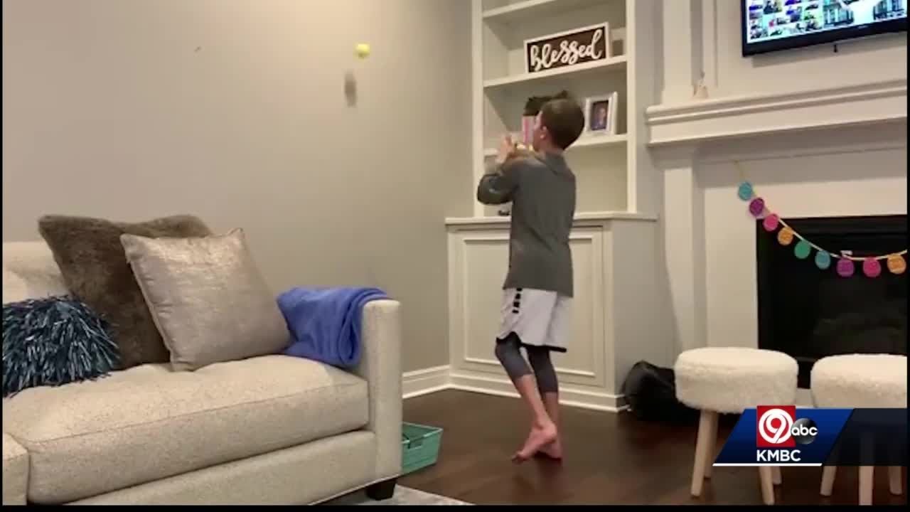 Young baseball players work on their skills at home during COVID-19 outbreak