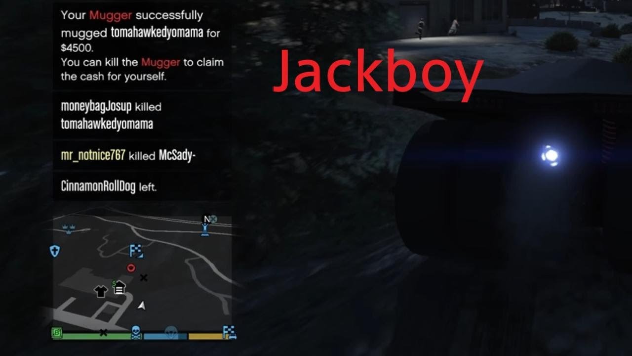 Robbing people.Grand Theft Auto V
