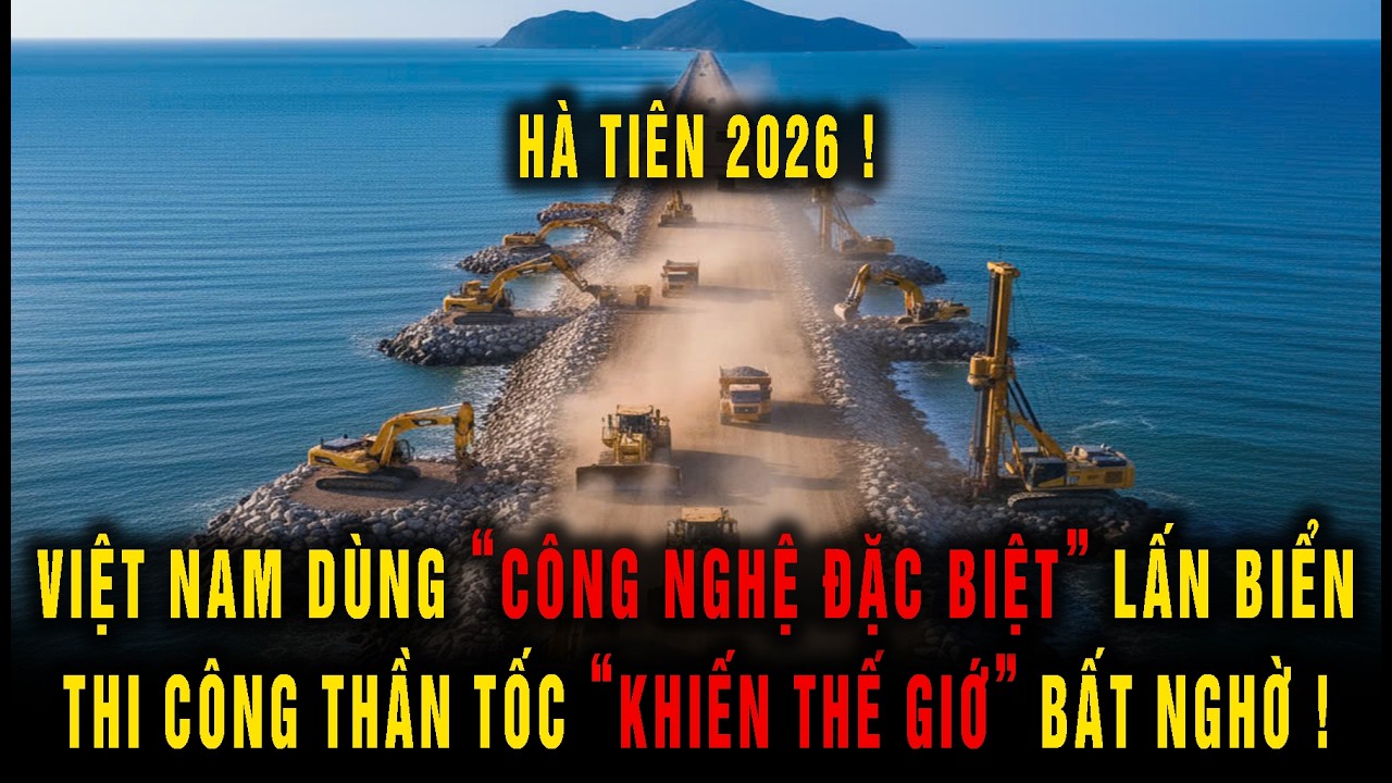 Hà Tiên 2026: Việt Nam dùng công nghệ lấn biển đặc biệt, thi công thần tốc khiến thế giới bất ngờ!
