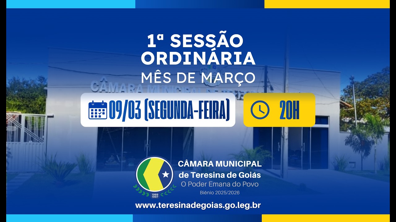Primeira Sessão Ordinária do mês de Março- Câmara Municipal de Teresina de Goiás