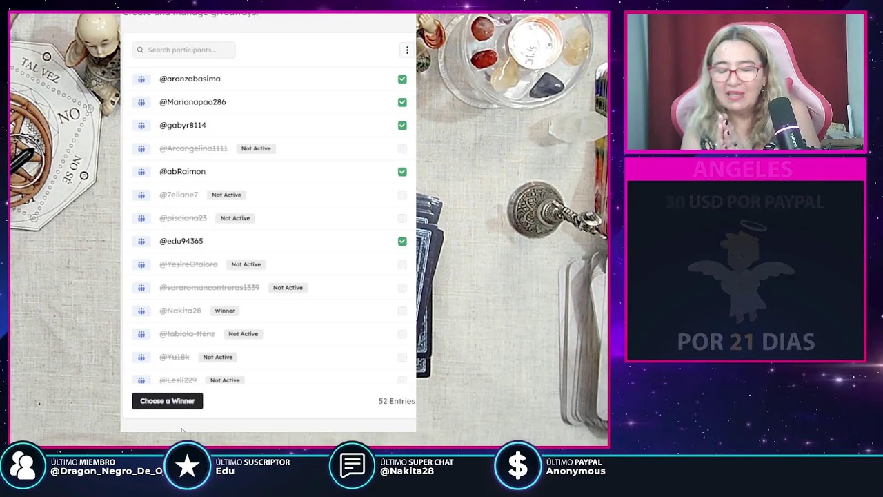 Tarot en Vivo Tarot en Directo SuperChat PayPal y  Gratuitas cada 10 Likes.