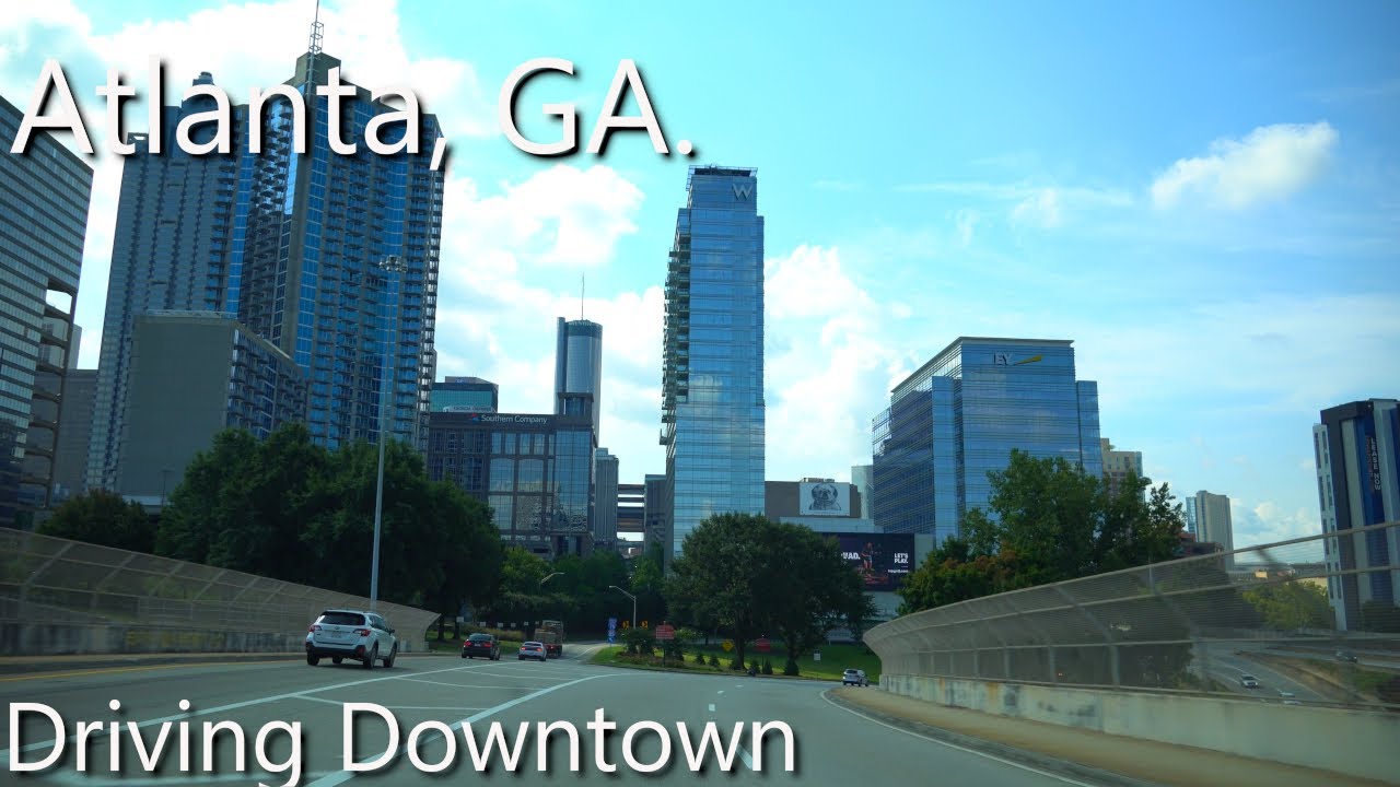 Atlanta GA  - 4K HDR - Relaxing Ride, Driving Downtown