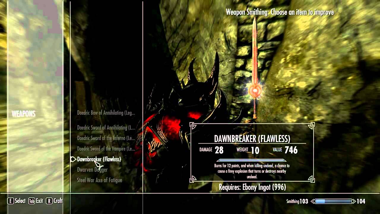 How to upgrade weapons to Legendary (etc) in Skyrim