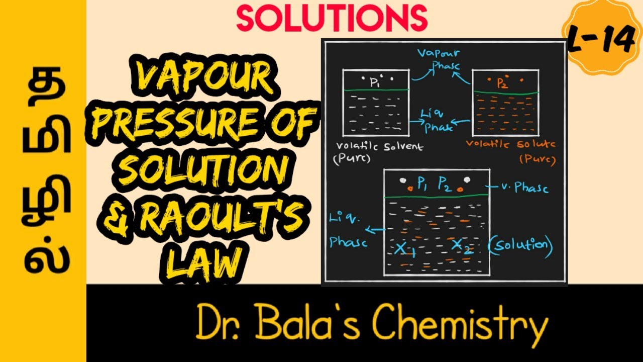 Vapour Pressure of Solution in Tamil / Raoult's Law in Tamil || NEET || JEE || Class 12 Lecture