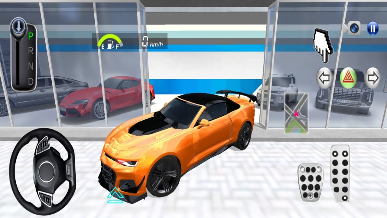 3D Driving Class # 57- New Chevrolet Camaro Car  Showroom & Gas Station  - Android Funny Gameplay