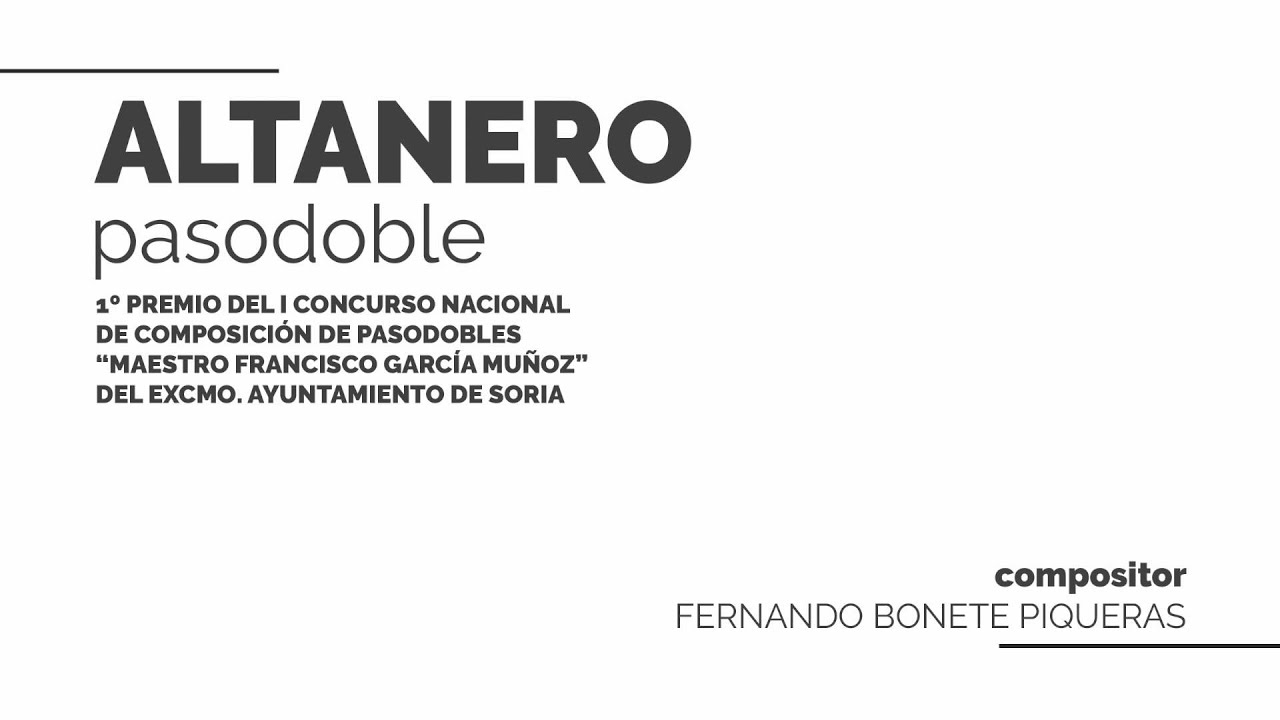 ALTANERO, pasodoble | Fernando Bonete Piqueras