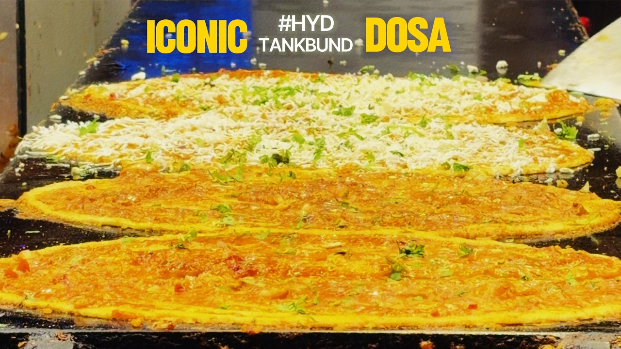 Iconic Dosa Making at Tank Bund || #hyderabad Dosa Stall || Indian Street Food Recipe || No.1 Dosa |