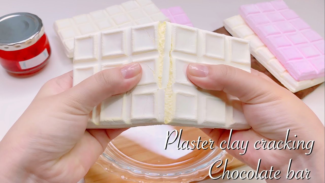【ASMR】石膏クレイクラッキング🍫板チョコ【音フェチ】석고 클레이 크래킹 판 초콜릿 Plaster clay cracking chocolate bar No talking ASMR