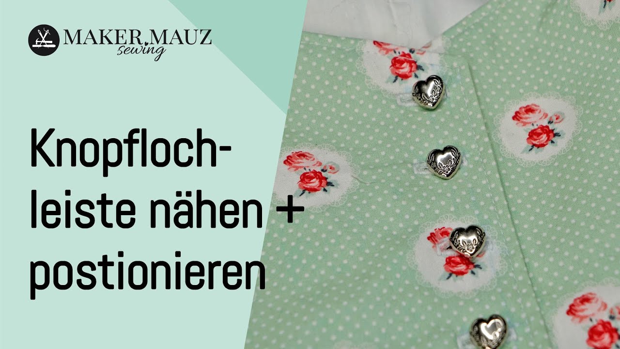 Knopflochleiste am Dirndl / Trachtenmieder nähen - Knopf annähen