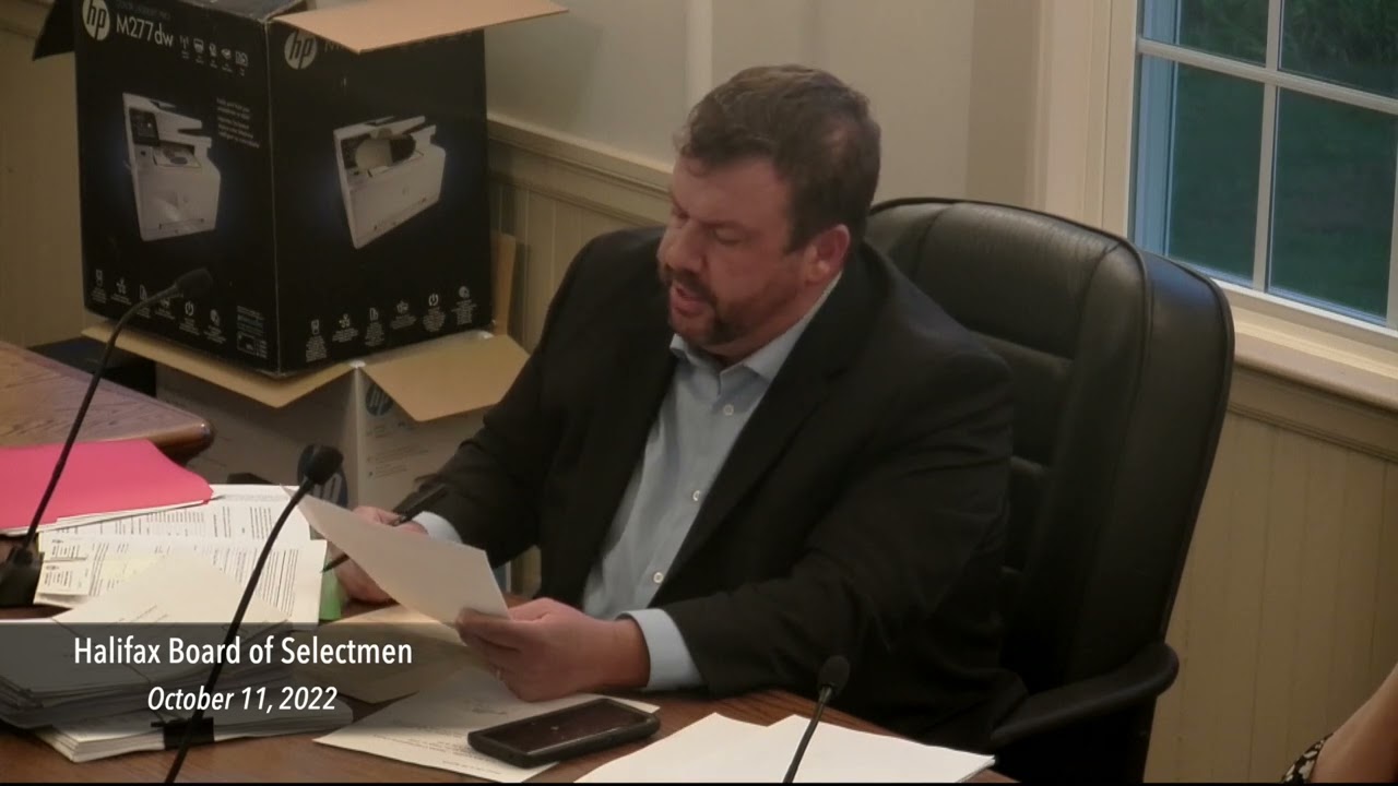 Halifax Board of Selectmen 2022/10/11