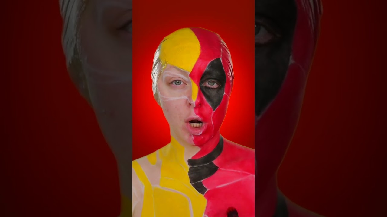 Deadpool Wolverine Half and Half Makeup Bodypaint | Halloween 2024 Costume Ideas