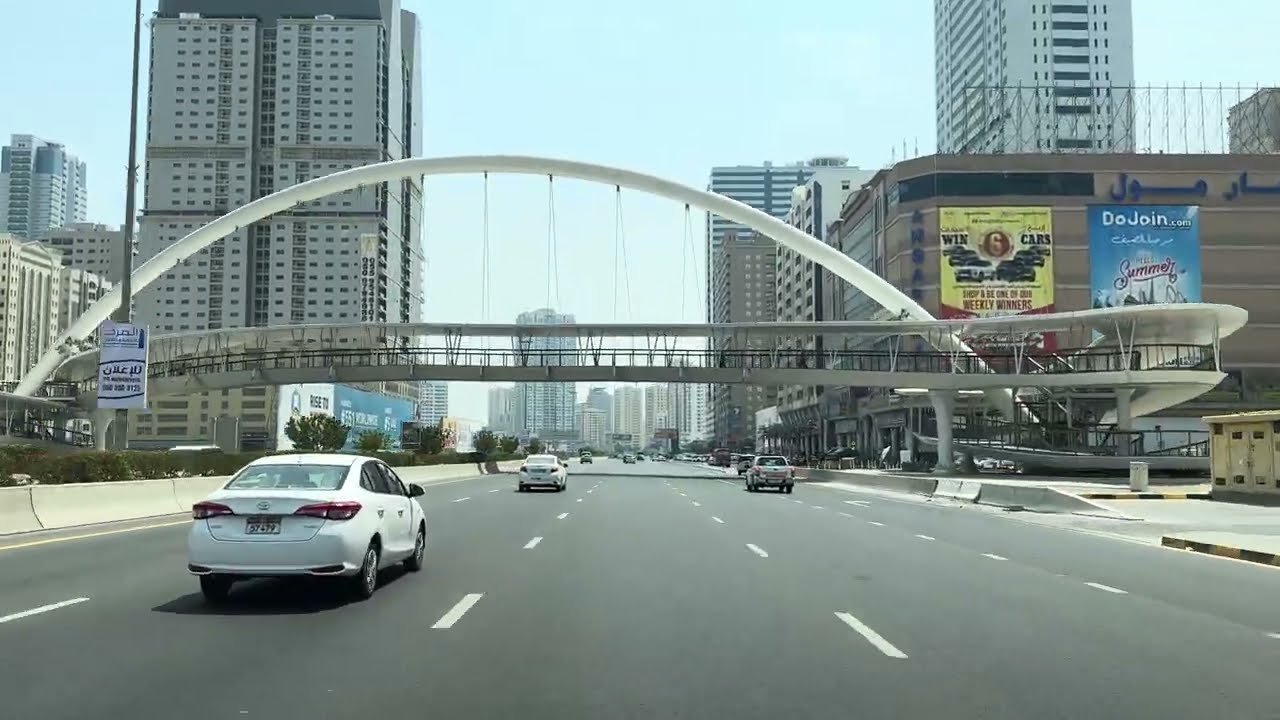 4K-UHD DUBAI TO SHARJAH CITY DRIVE || DOWNTOWN || UNITED ARAB EMIRATES 02-08-2023