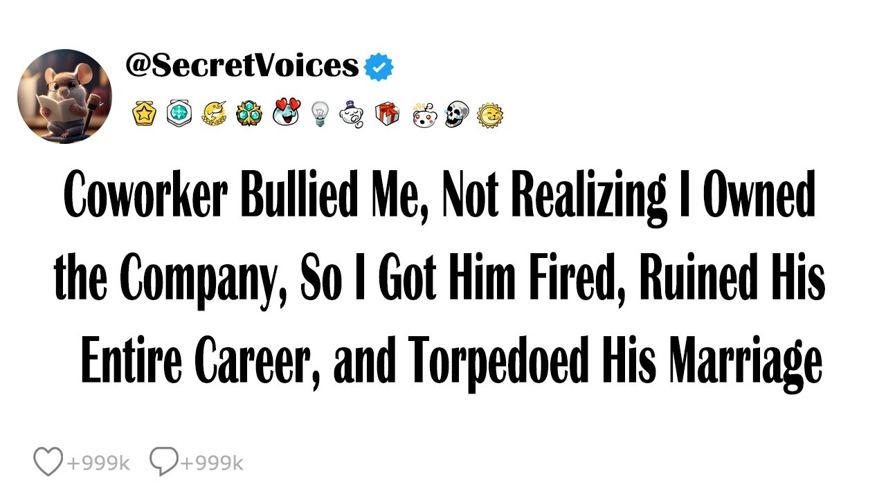 Coworker Bullied Me, Not Realizing I Owned the Company, So I Got Him Fired, Ruined His Entire Car...