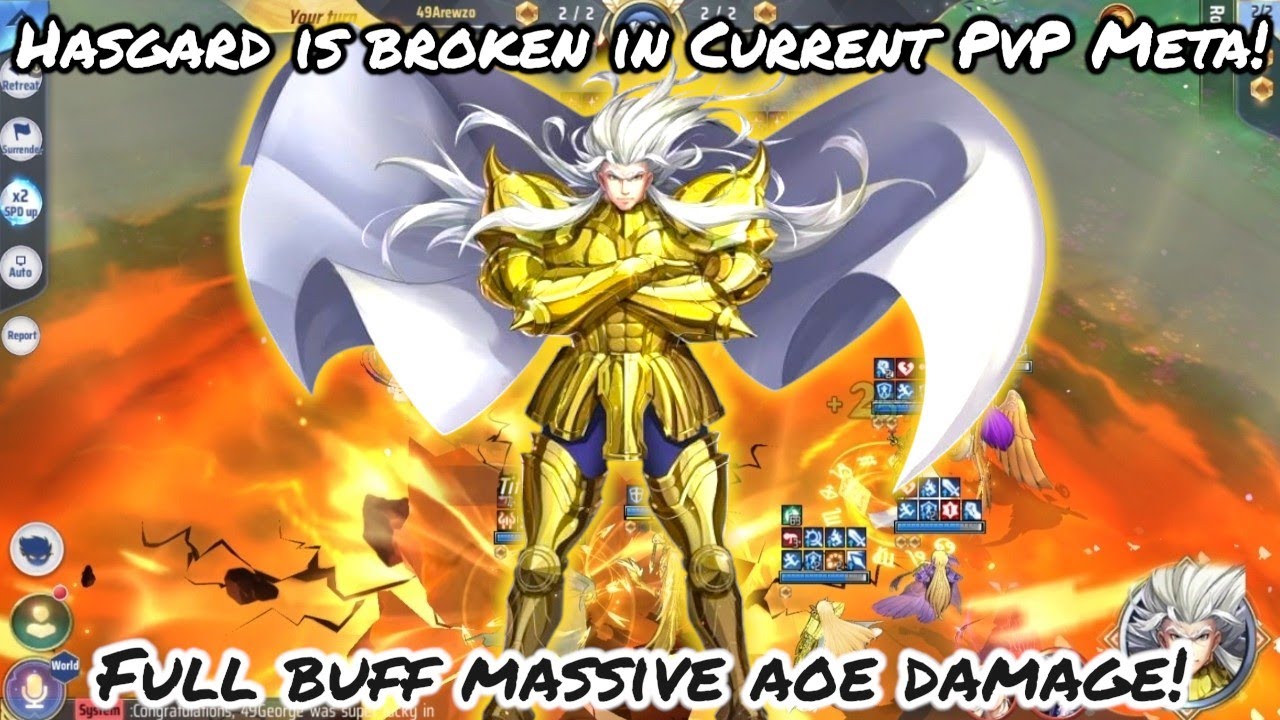 Saint Seiya: Awakening (KOTZ) - Hasgard is Broken in Current PvP Meta! Full Buff Massive AOE Damage!