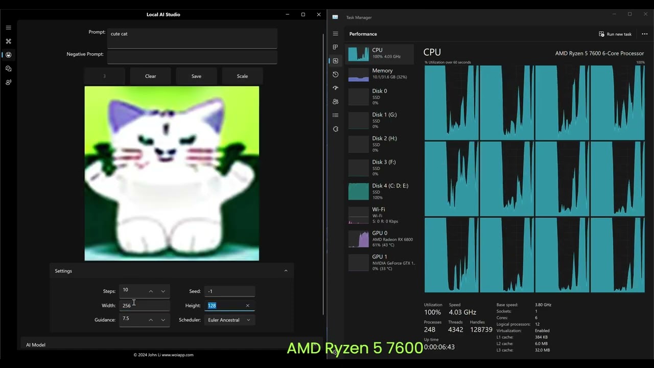 Local Ai Studio - Run on Xeon, Ryzen 7600, RX 6800, GTX 1650, Intel Arc A770