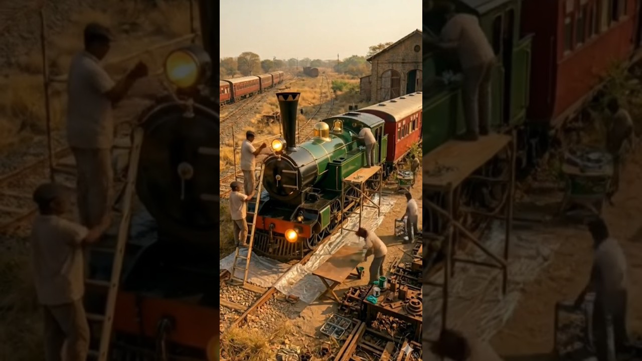 120-Year-Old British Train Restored! 😱#shorts video  #restoration #steamengine