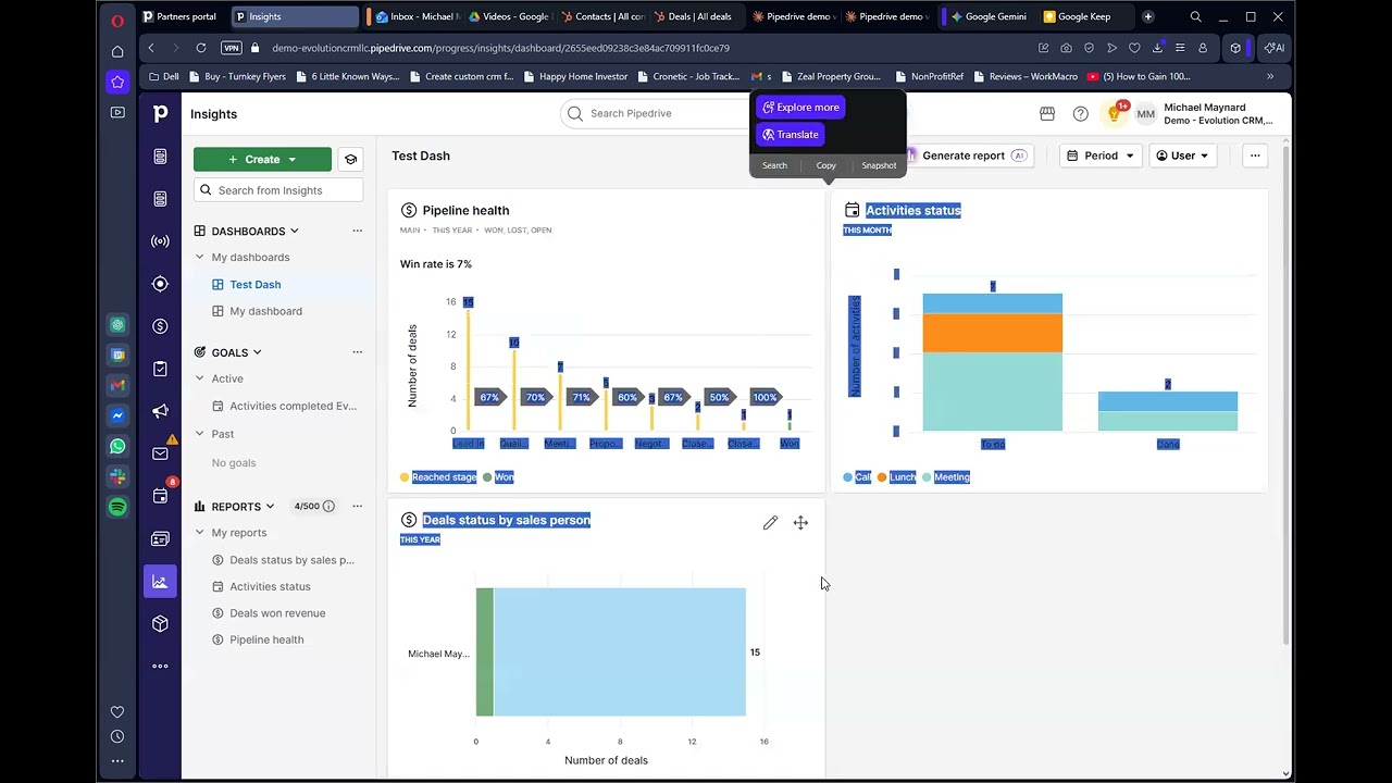 Forecasting Reporting in Pipedrive