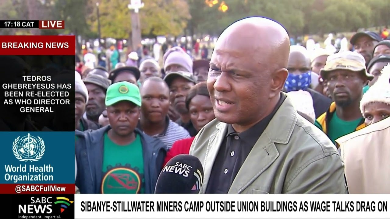 AMCU's Joseph Mathunjwa on the Sibanye-Stillwater miners' Union Buildings picket