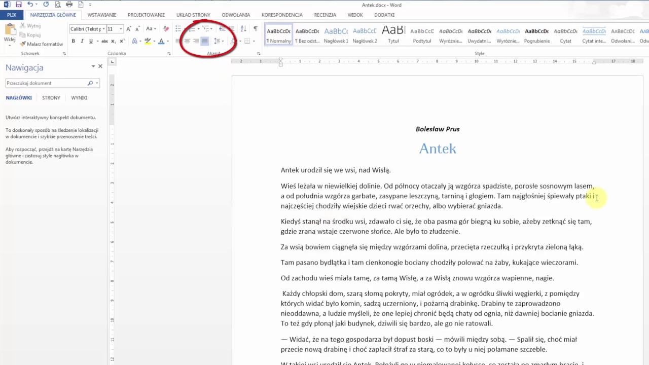 Zajęcia komputerowe: Microsoft Word - formatowanie tekstu