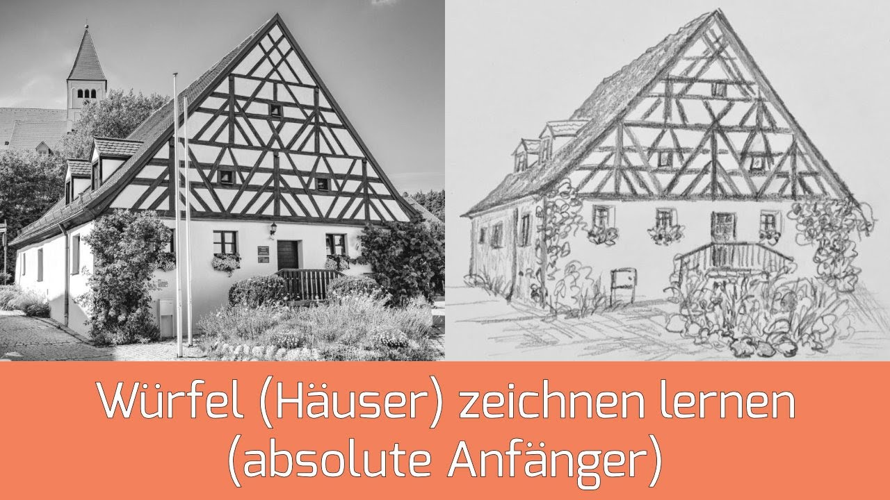 Häuser (Würfel) zeichnen für absolute Anfänger  (Lektion 14)