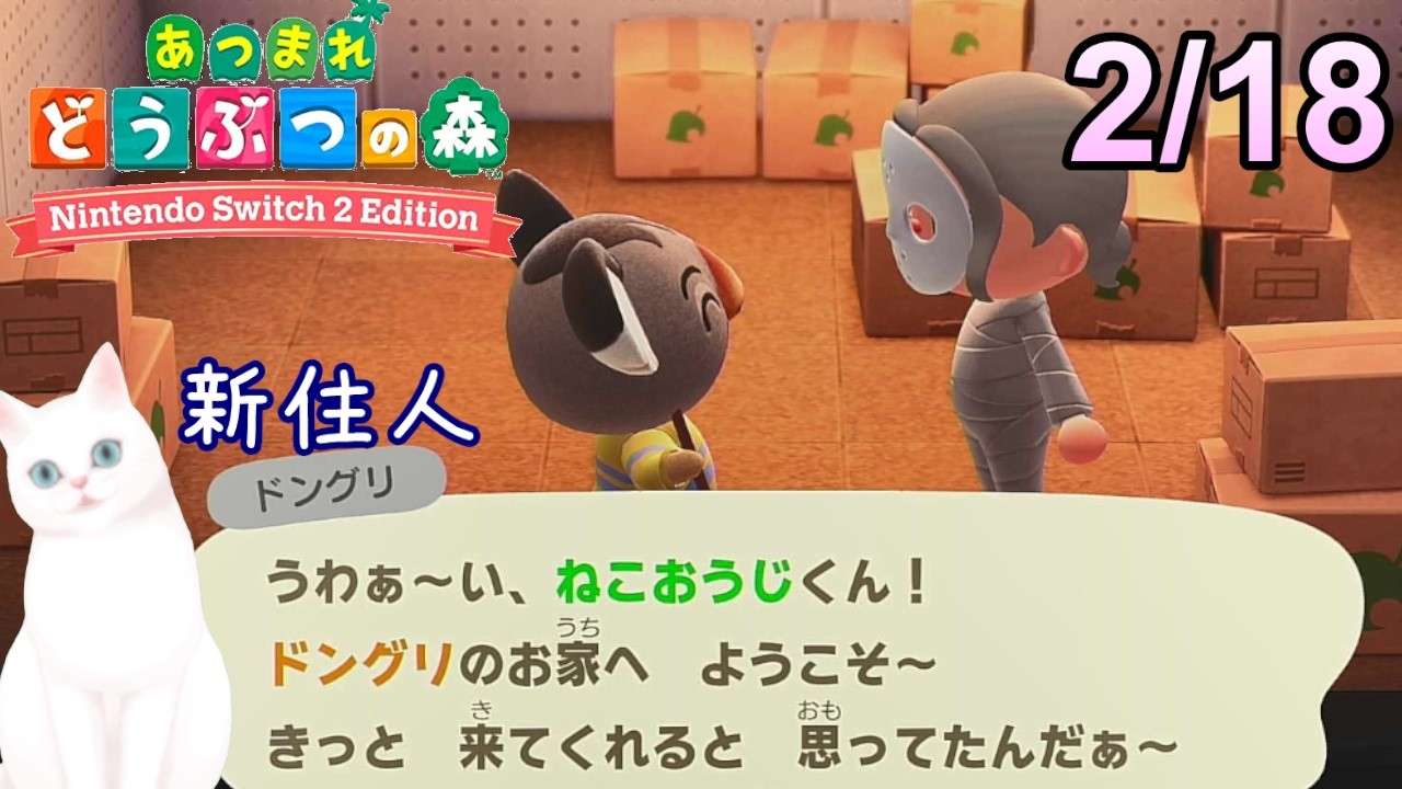 【新住人ドングリ】【あつまれどうぶつの森switch2edition】写真交換1枚まで可　※時間操作ありネタバレ注意　#あつまれどうぶつの森　#あつ森　#ゲーム配信　#ゲーム実況　#switch2