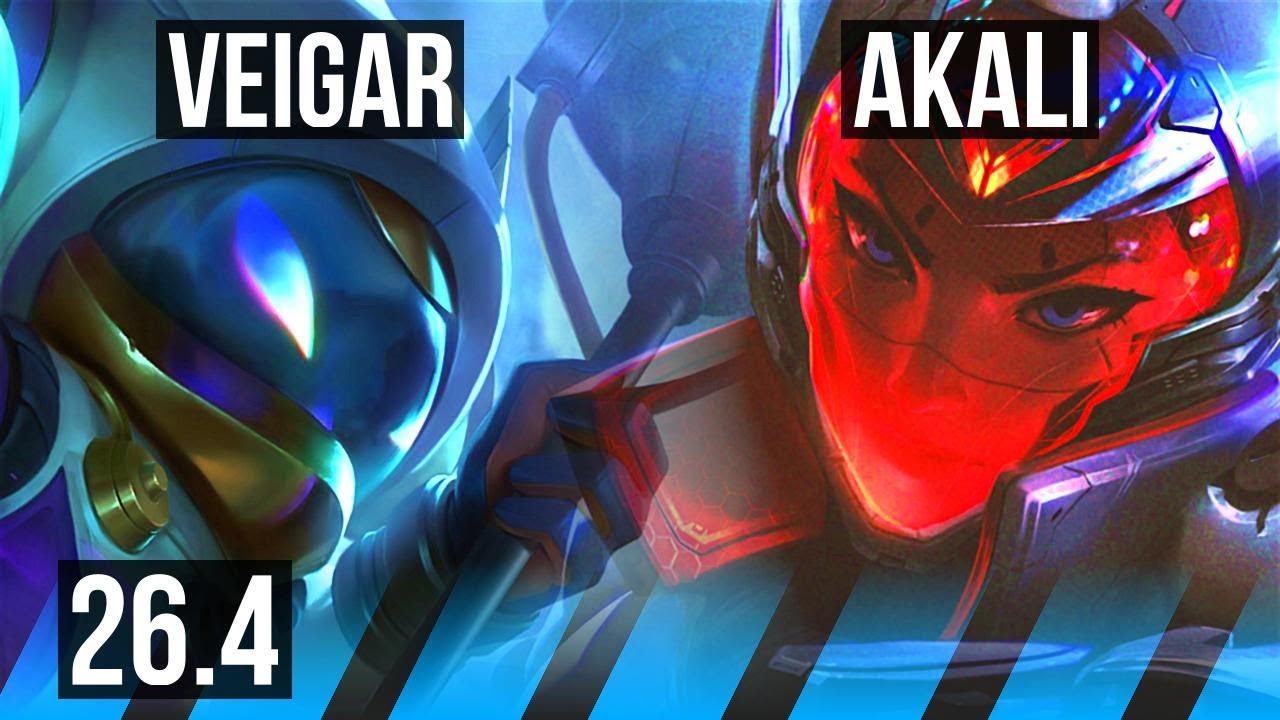 VEIGAR vs AKALI (MID) | KR Diamond | 26.4