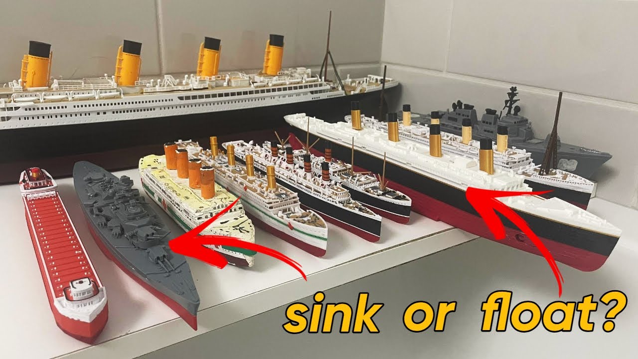 Let's Review and Launch All the Titanic Ships and Britannic Lined up on the bathtub.