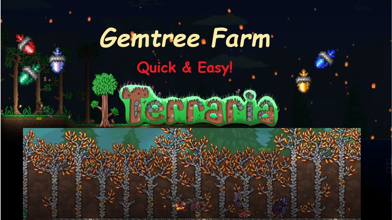 Terraria 1.4.1 | Gemtree Farm - Quick and easy tutorial! - Gems, Gemcorns, Gemtrees.