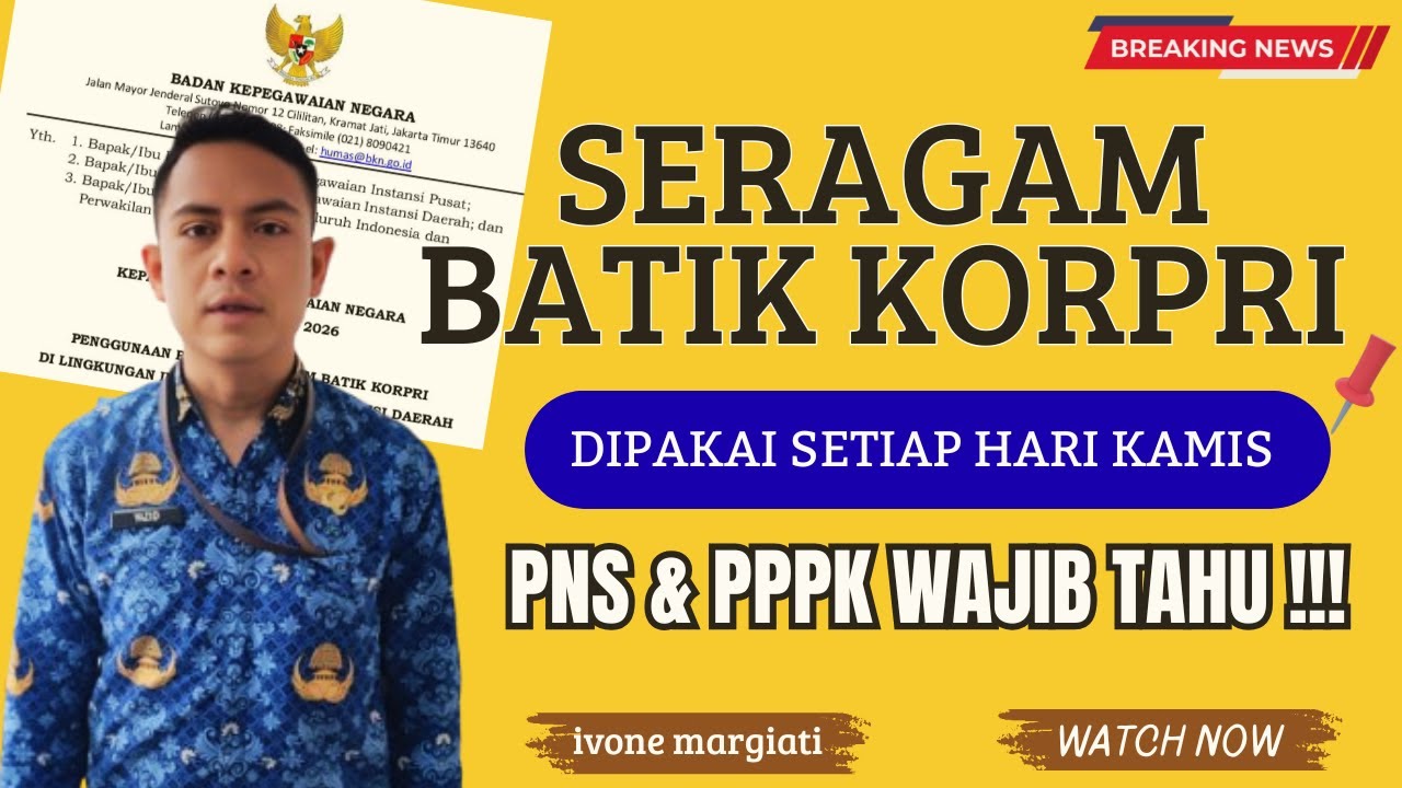 RESMI!!! Surat Edaran BKN 2026 tentang Pakaian Batik KORPRI ASN