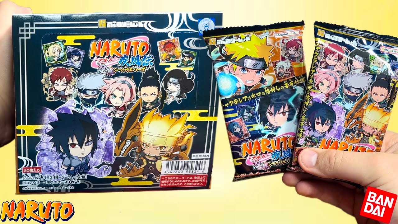 OPENING A NARUTO WAFER CARD BOOSTER BOX! (Bandai Wafer Sticker-Cards)