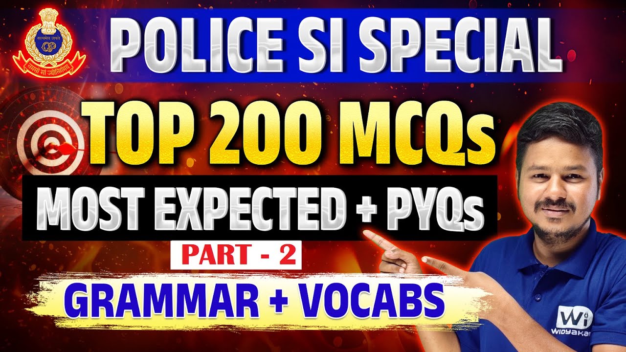 English Grammar | TOP 200 MCQs | Previous Year Questions |WIM498|Part-2|Police SI 2024 #odishapolice