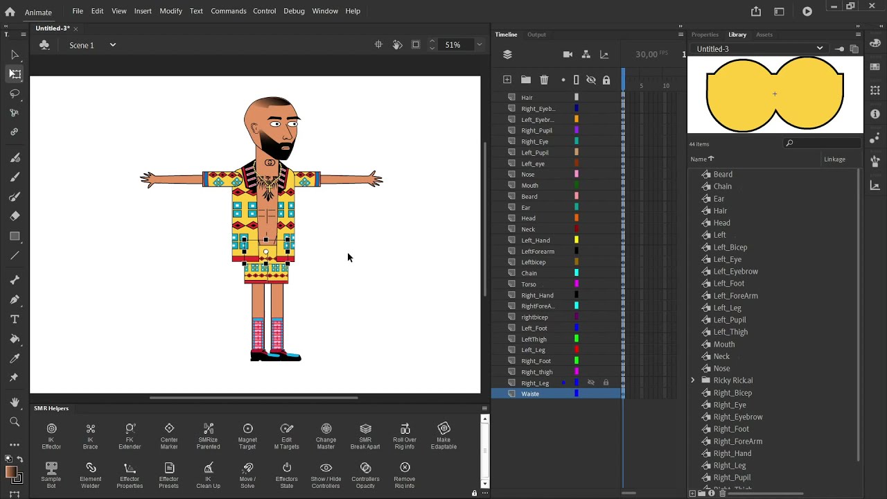 Adobe Animate Character Rig with EDAPT Kineflex